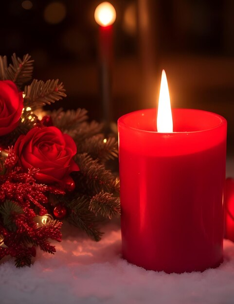 Aesthetic Christmas Candle Red