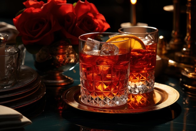 에스테틱 드링크 서빙 boulevardier