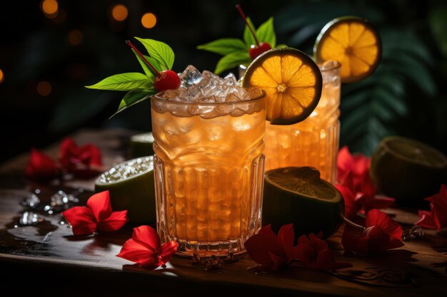 Aesthetic drink serving mai tai