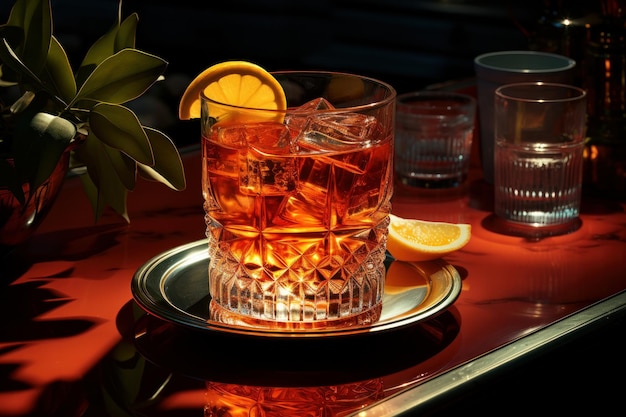 Aesthetic drink serving negroni