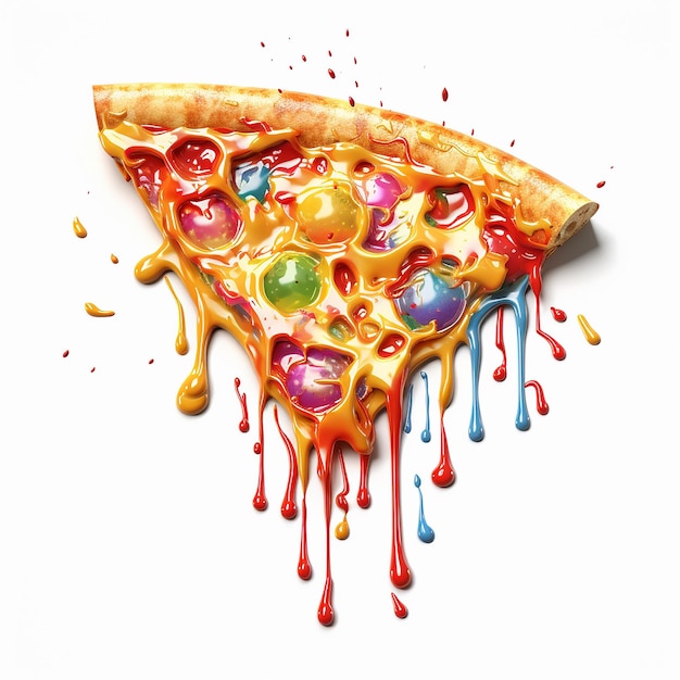 미학적 방울 맛있는 피자 슬라이스 생성 인공지능
