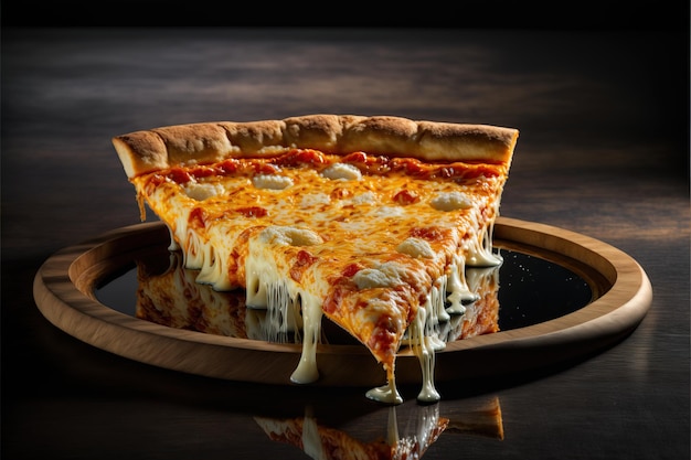 Aesthetic dripping tasty pizza slice Generative AI