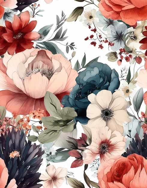 Aesthetic Floral Patterned Background