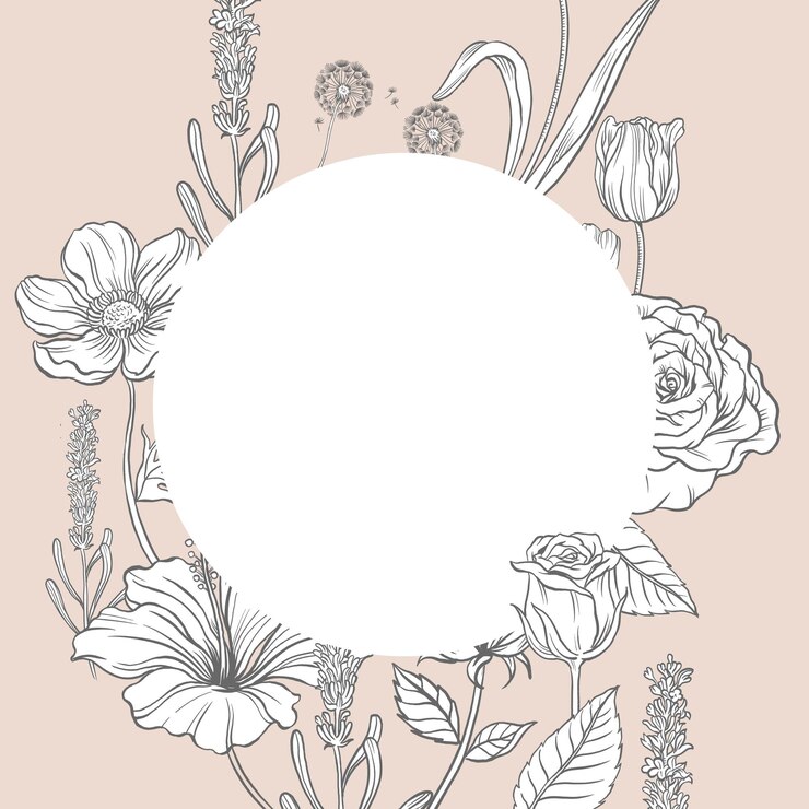 Photo エステティックな花 png 透明な背景 ヴィンテージボタニカルフレーム