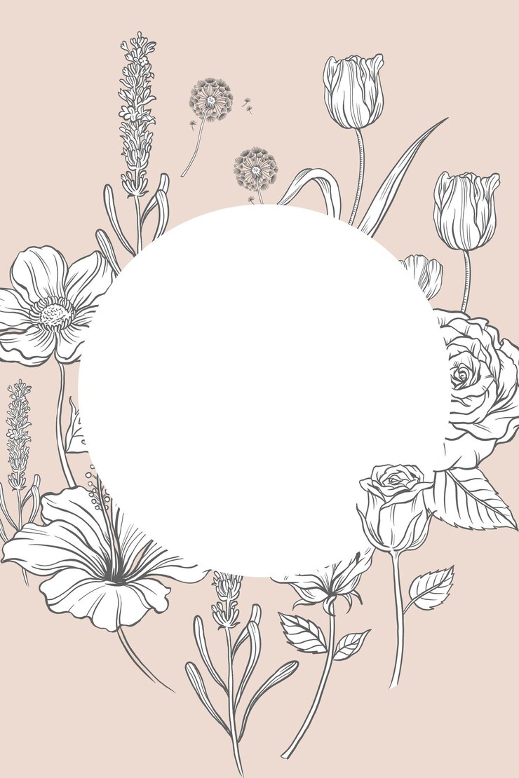 Photo エステティックな花 png 透明な背景 ヴィンテージボタニカルフレーム