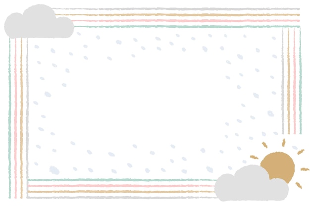 aesthetic frame png clipart doodle rain border design