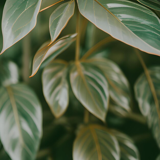 Aesthetic Green Background With Leaves And Plants