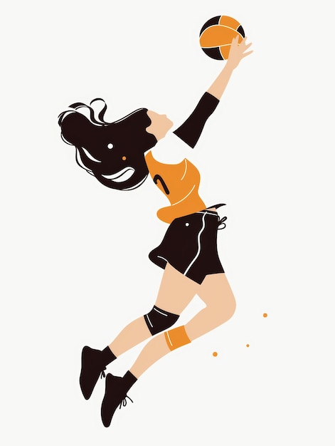 Photo aesthetic handball player illustration generative ai