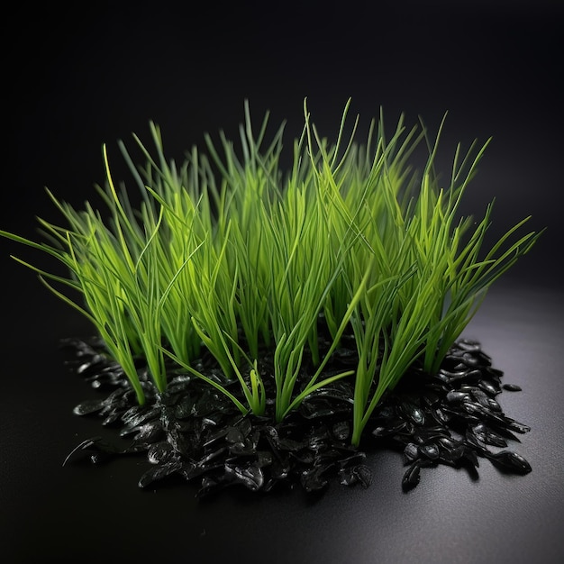 Aesthetic Illuminated Green Grass Generative AI