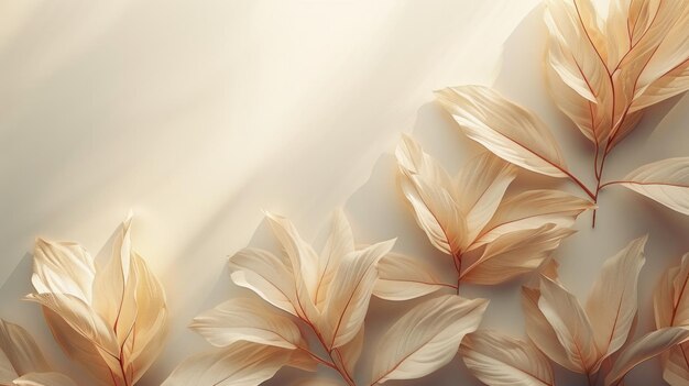 Aesthetic minimalism leaves background soft pastels and neutral tones elegant and serene AI Generative