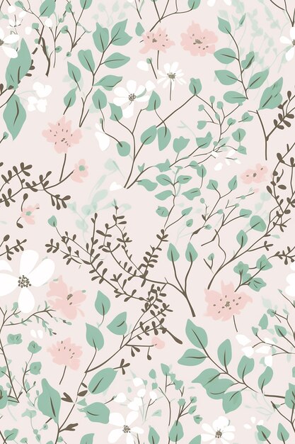 Photo aesthetic patterned floral background