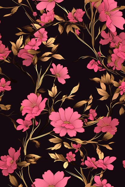 Aesthetic Patterned Floral Background