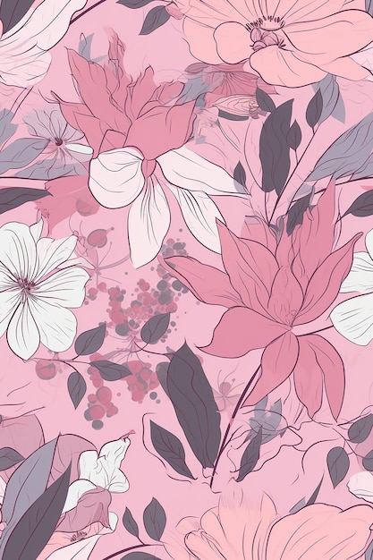 Aesthetic Patterned Floral Background