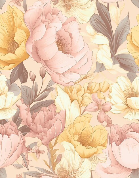 Aesthetic patterned floral background