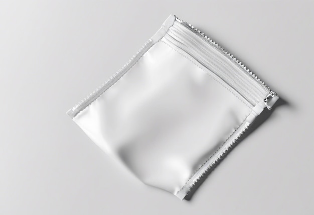 Photo aesthetic plain white snack zipper mockup