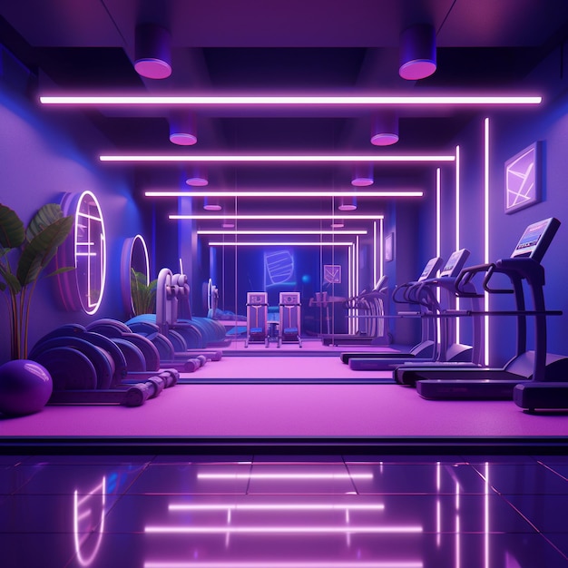 A aesthetic purple gym concept ai