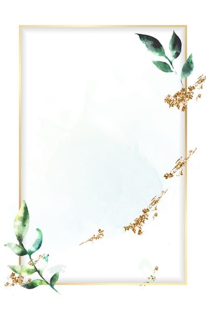aesthetic rectangle frame png clipart gold botanical glittery design