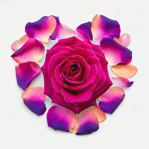 Aesthetic Rose Love White Background Generative AI