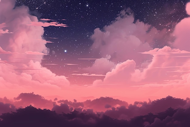 Aesthetic rose sky background