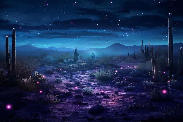 Photo aesthetic splendor of starlit deserts