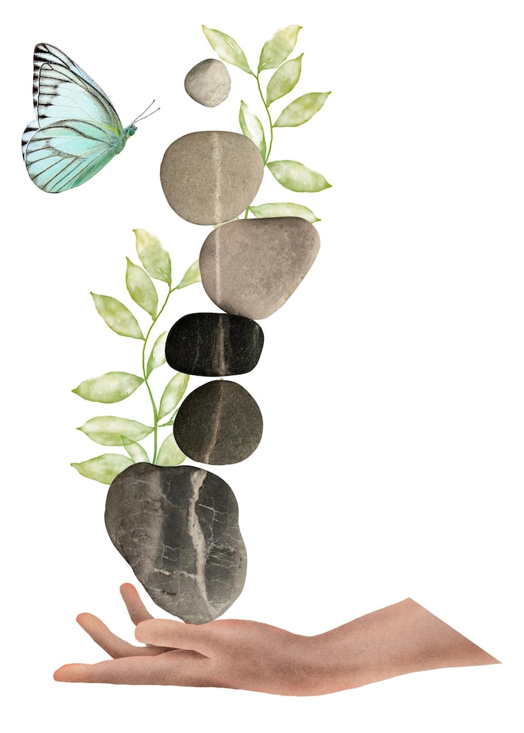 Photo aesthetic stones png sticker transparent background