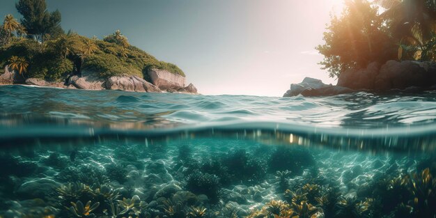 AIが生成した美しい夏の水の背景