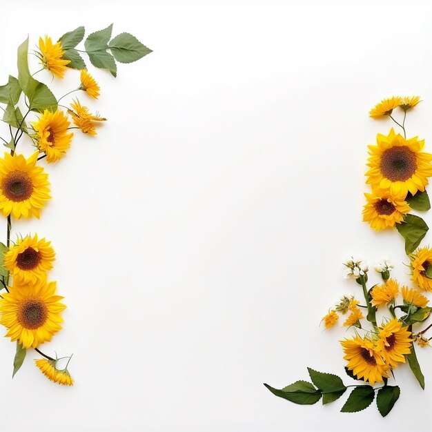 Photo aesthetic sunflower delight simple white background