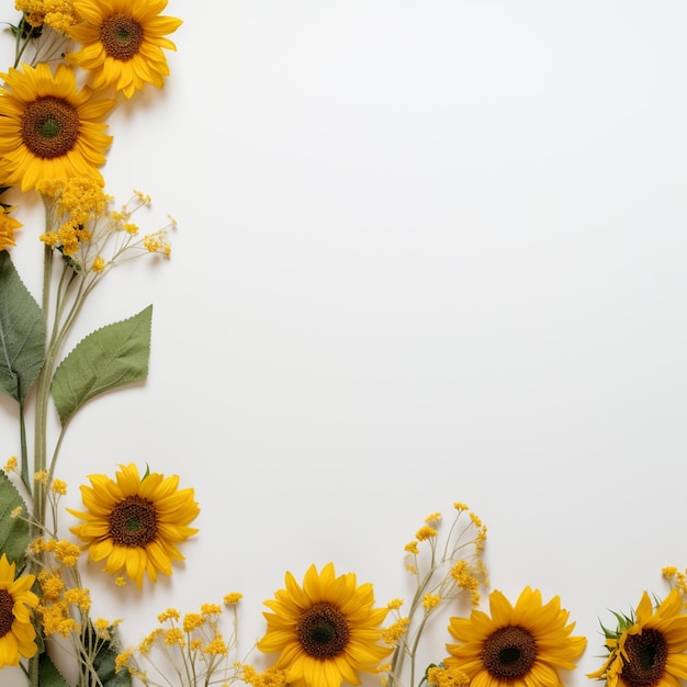 Aesthetic sunflower frame simple beauty