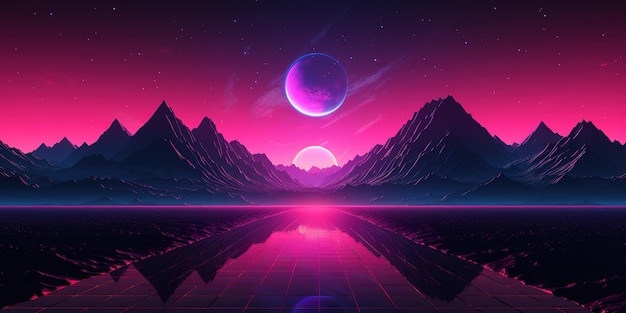 aesthetic synthwave background