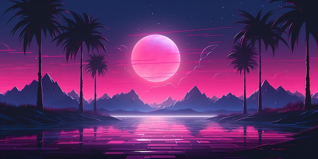 aesthetic synthwave background