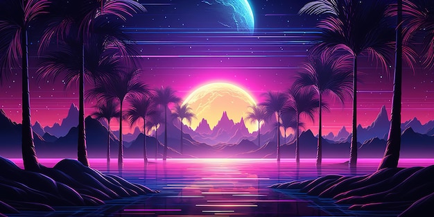 aesthetic synthwave background