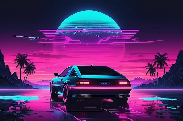 Aesthetic synthwave neon glitch and vaporwave wallpapers