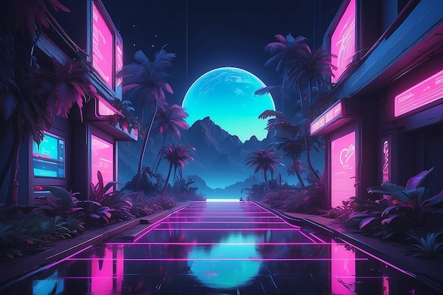 Aesthetic synthwave neon glitch and vaporwave wallpapers