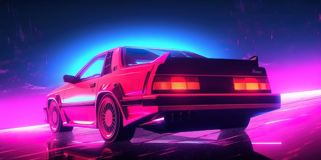 Foto carta da parati estetica synthwave retrowave che farà risaltare il tuo dispositivo dalla massa