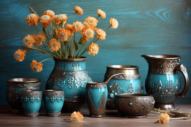 Photo aesthetic touch of handcrafted pottery