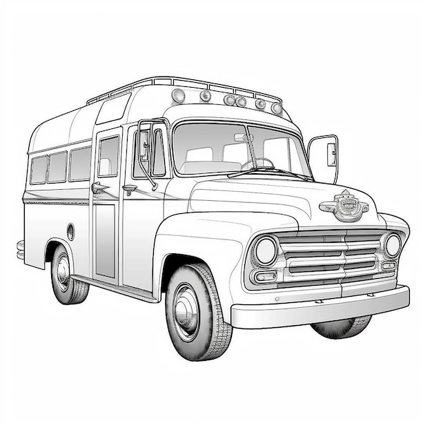 Aesthetic Vehicles Coloring Page