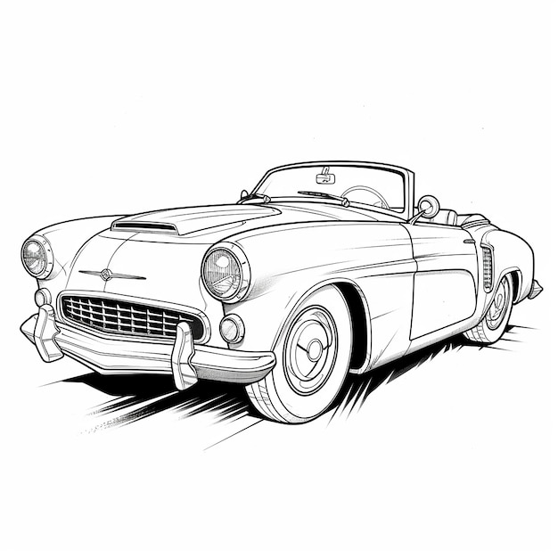 Aesthetic Vehicles Coloring Page