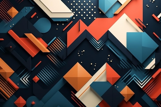 Aesthetic wallpaper made of abstract geometric shapes