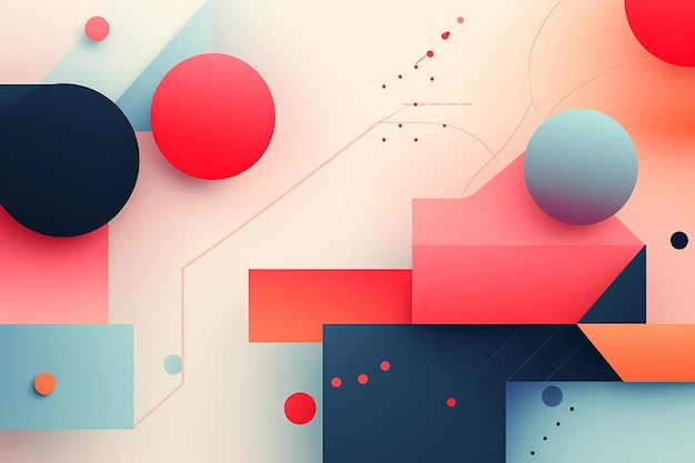 Aesthetic wallpaper made of abstract geometric shapes