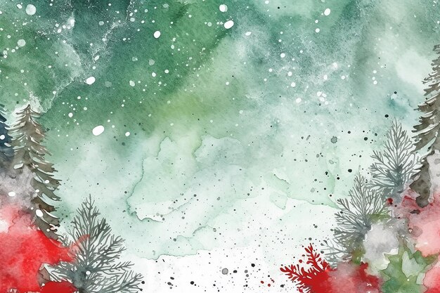 Photo aesthetic watercolor christmas illustration with white plain background