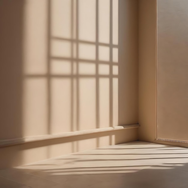 Aesthetic window shadow beige on texture background