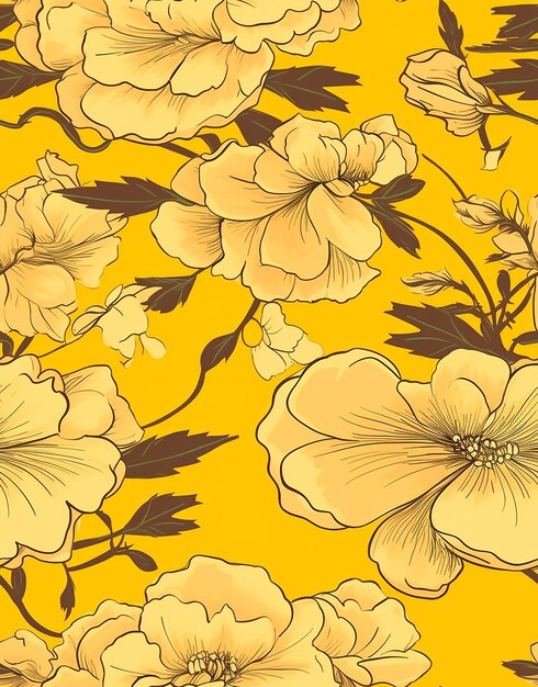 Aesthetic Yellow Floral Pattern