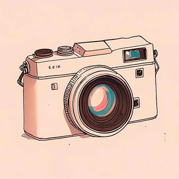 Aesthetics camera hand drawn