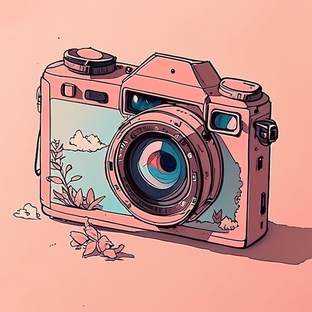 Aesthetics camera hand drawn