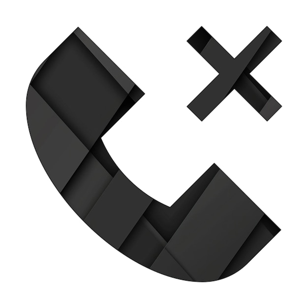 Afbeelding iconen telefoon kruis Zwarte rechthoek achtergrond