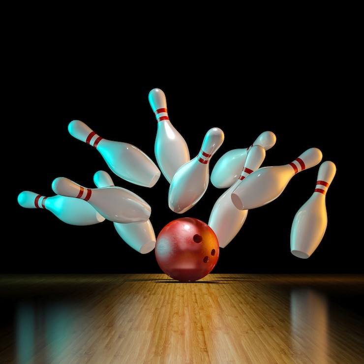 Foto afbeelding van bowlingactie