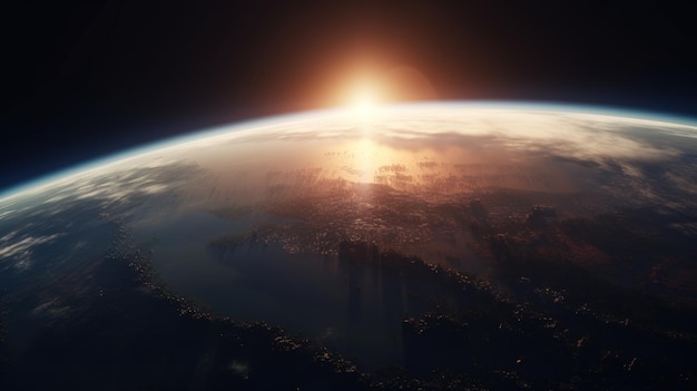 Foto afbeelding van de aarde vanuit de ruimte generatieve ai