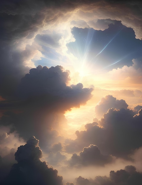 Afbeelding van de hemel die hoop en heilige verlichting vertegenwoordigt