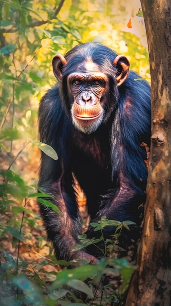 Foto afbeelding van een chimpansee