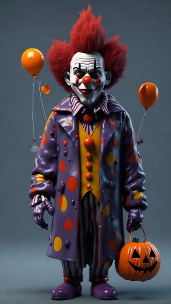 Foto afbeelding van een clown voor halloween